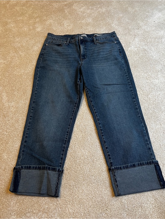 Wonderly Denim - Wonderly Dark Blue Cropped Jeans with Cuffed Hem